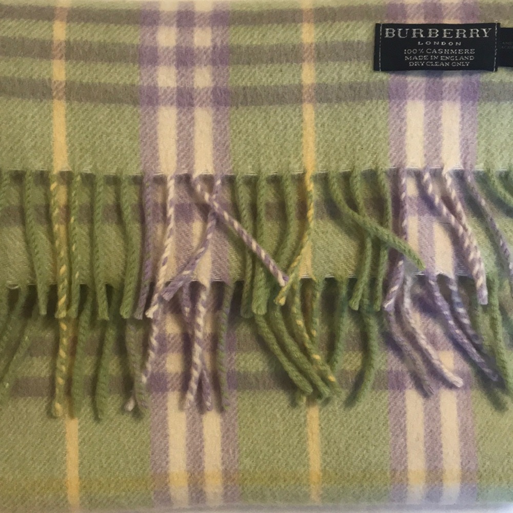 100% Cashmere Burberry Scarf - Easter Pastels